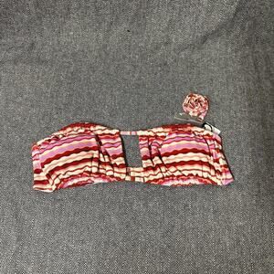 SHADE AND SHORE - Striped Bikini Top with Removable Straps